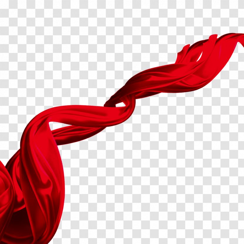 Red Cloth Belt,Festive,ribbon,congratulate - Textile Transparent PNG