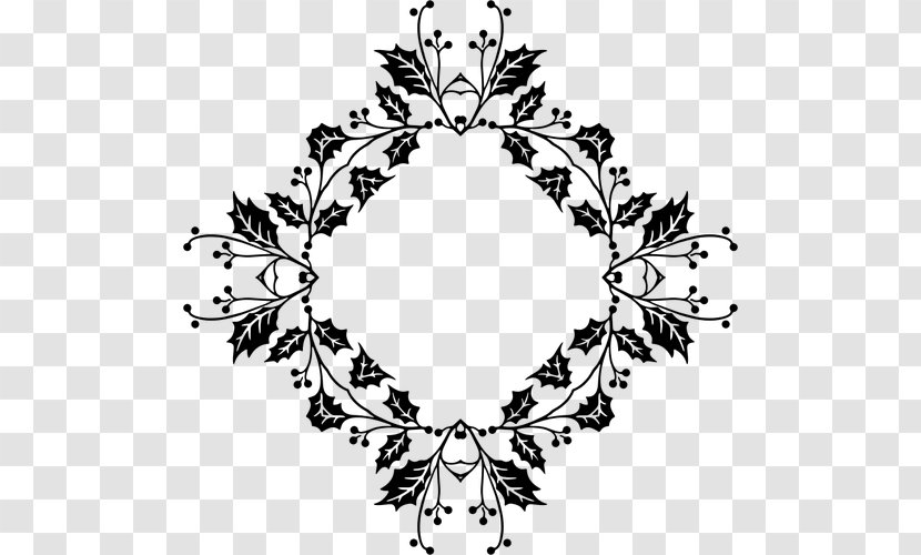 Clip Art Borders And Frames Image Vector Graphics - Blackandwhite - Wreath Transparent PNG