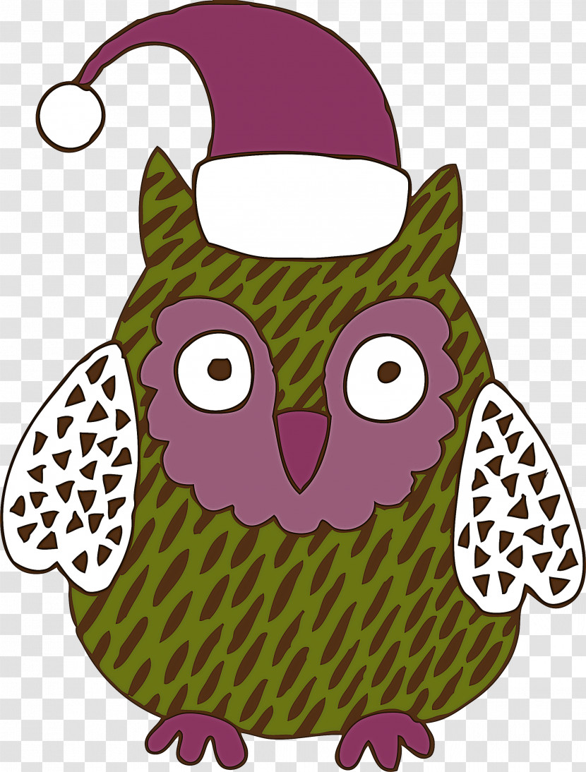 Owl Bird Of Prey Purple Pink Cartoon Transparent PNG