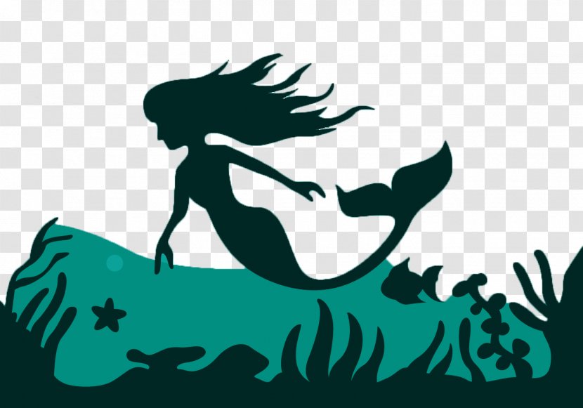 Mermaid Silhouette Fairy Tale Illustration - Drawing Transparent PNG