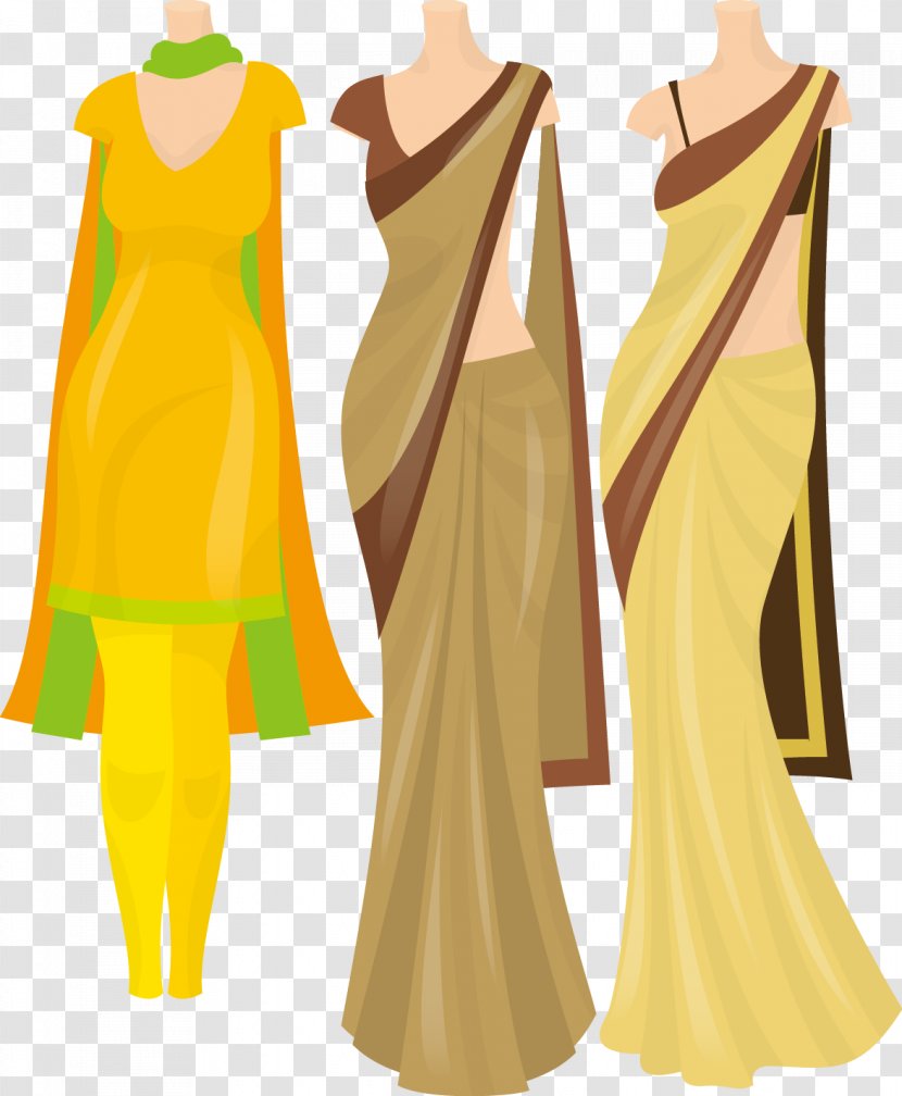 Clothing In India Dress Weddings Clip Art - Cocktail - Retro Women Transparent PNG