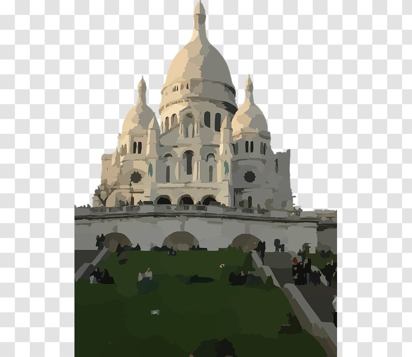 Sacré-Cœur, Paris Basilica Montmartre Landmark Church - Unesco World Heritage Site Transparent PNG