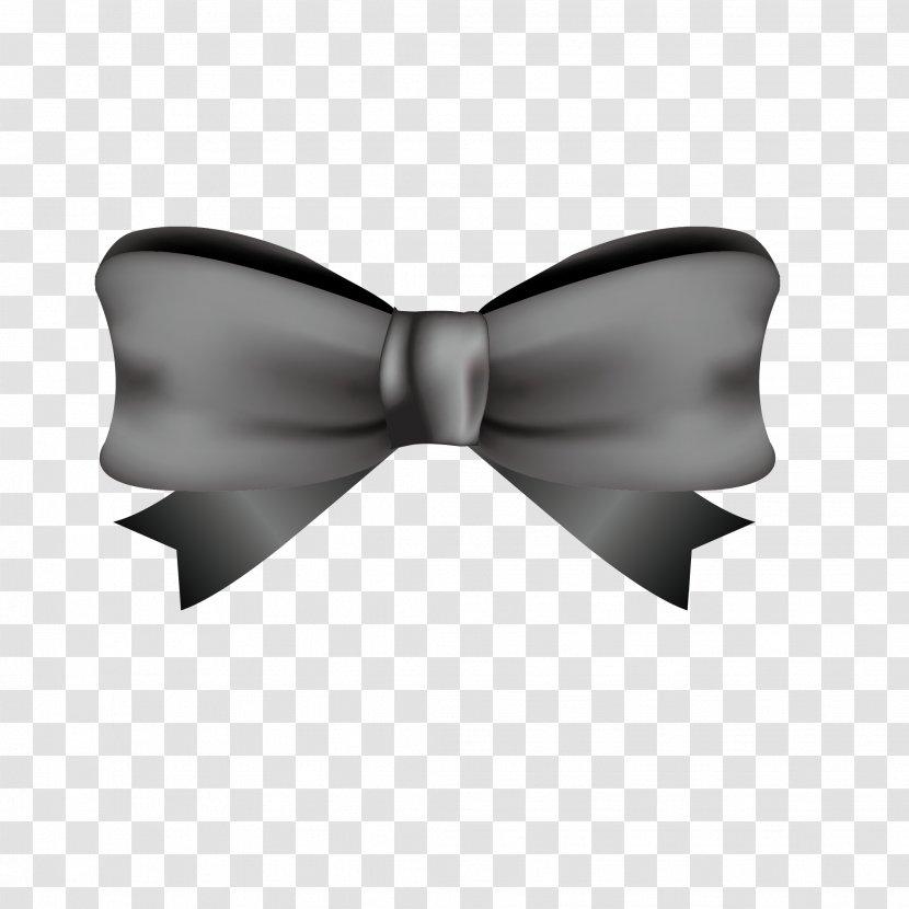 Bow Tie Black And White Shoelace Knot - Necktie - Bowknot Transparent PNG