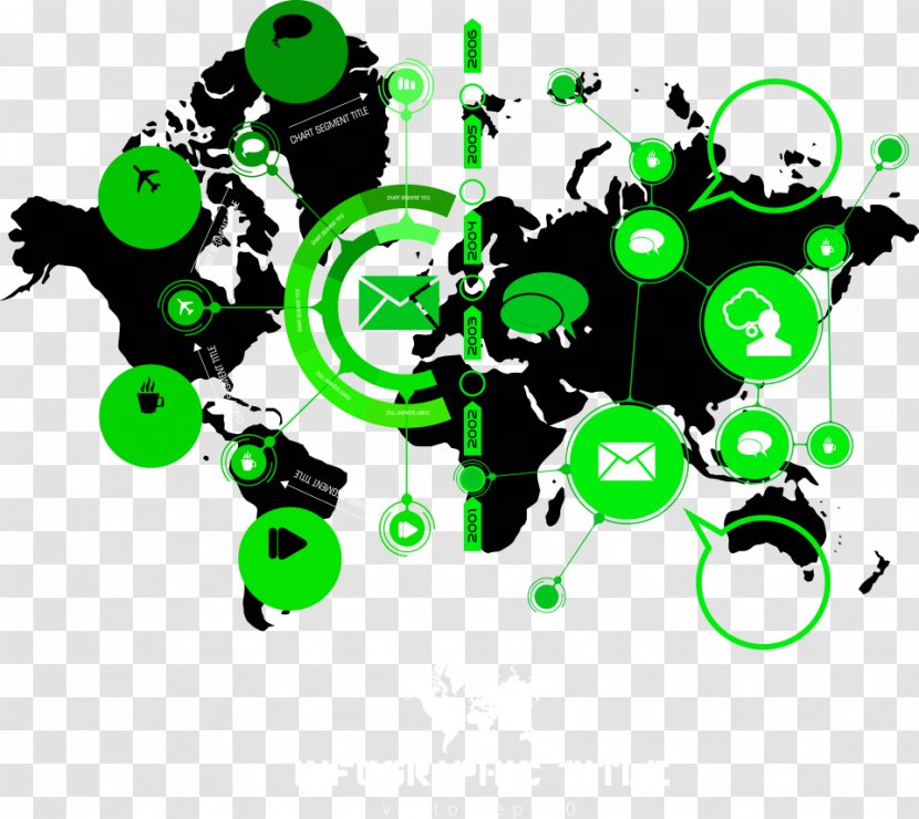 Globe World Map Illustration - Vector Green Business Chart Transparent PNG