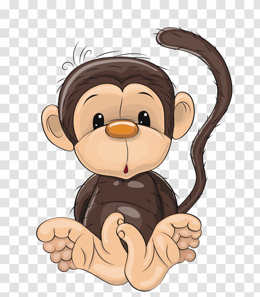 Chimpanzee Monkey Royalty-free Cartoon Clip Art - Heart Transparent PNG