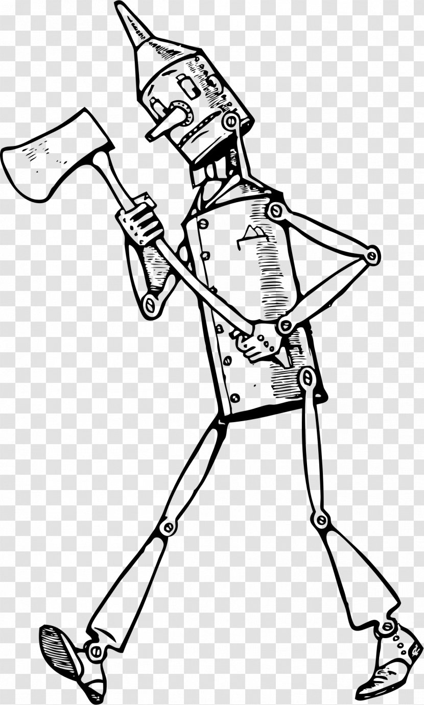 The Tin Woodman Of Oz Wonderful Wizard Land Scarecrow - Line Art - Tiger Woods Transparent PNG