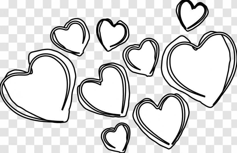 Heart Black And White Clip Art - Silhouette - Hearts Transparent PNG