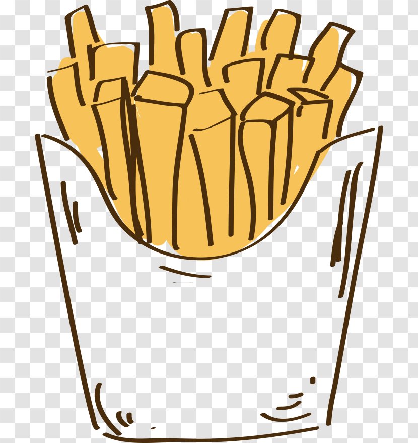 Hamburger French Fries Fried Chicken - Cartoon - Hand-painted Transparent PNG