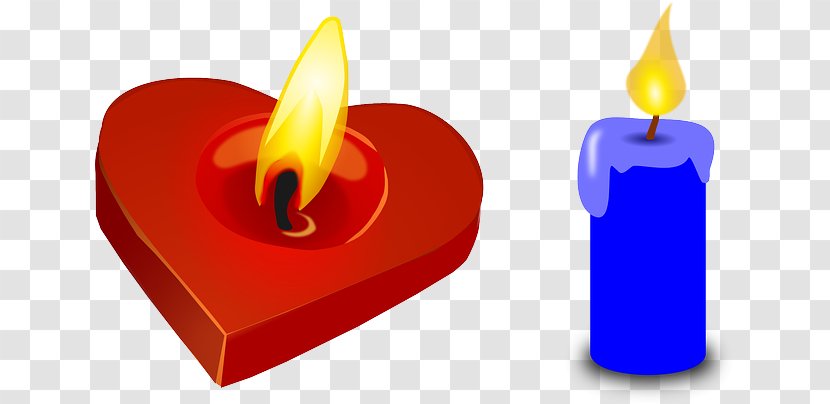 Candle Heart Clip Art - Light Valentine Cliparts Transparent PNG