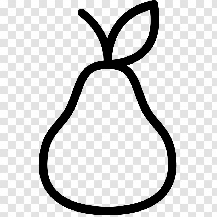 Pear Fruit Clip Art - Black And White Transparent PNG