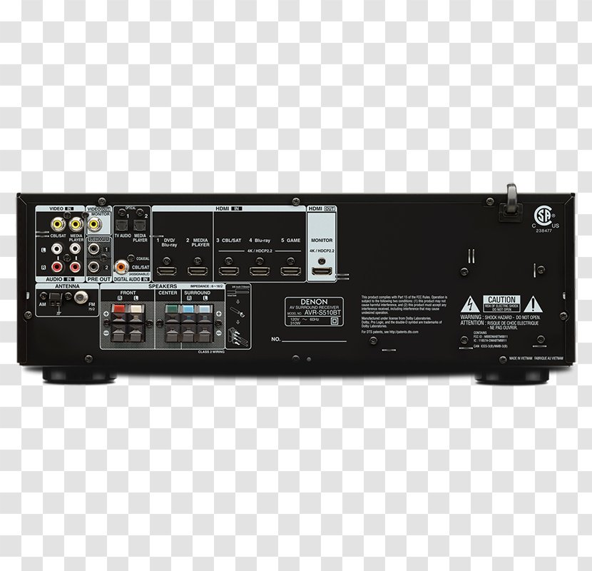 AV Receiver Denon AVR-S510BT Home Theater Systems AVR-S530BT - Display Device - Electron House Transparent PNG