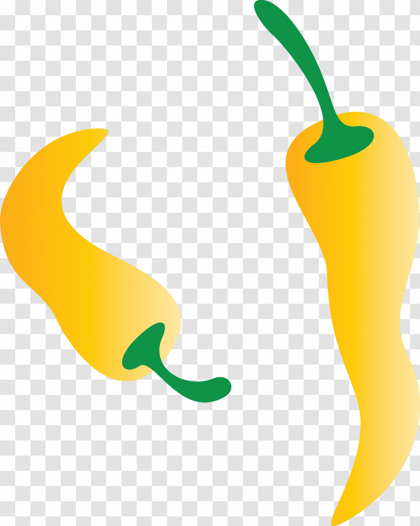 Peppers Bell Pepper Yellow Chili Pepper Line Transparent PNG