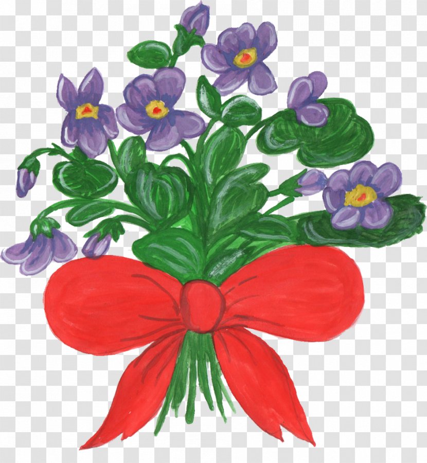 Flower Bouquet Floral Design - Viola Transparent PNG