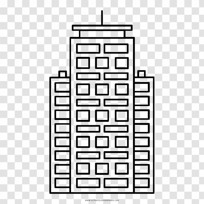 Coloring Book Drawing Skyscraper Building - Rectangle Transparent PNG