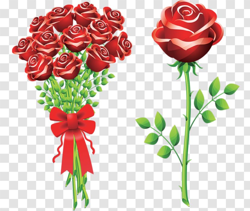 Valentine's Day Flower Bouquet Propose Rose Clip Art - Red Transparent PNG
