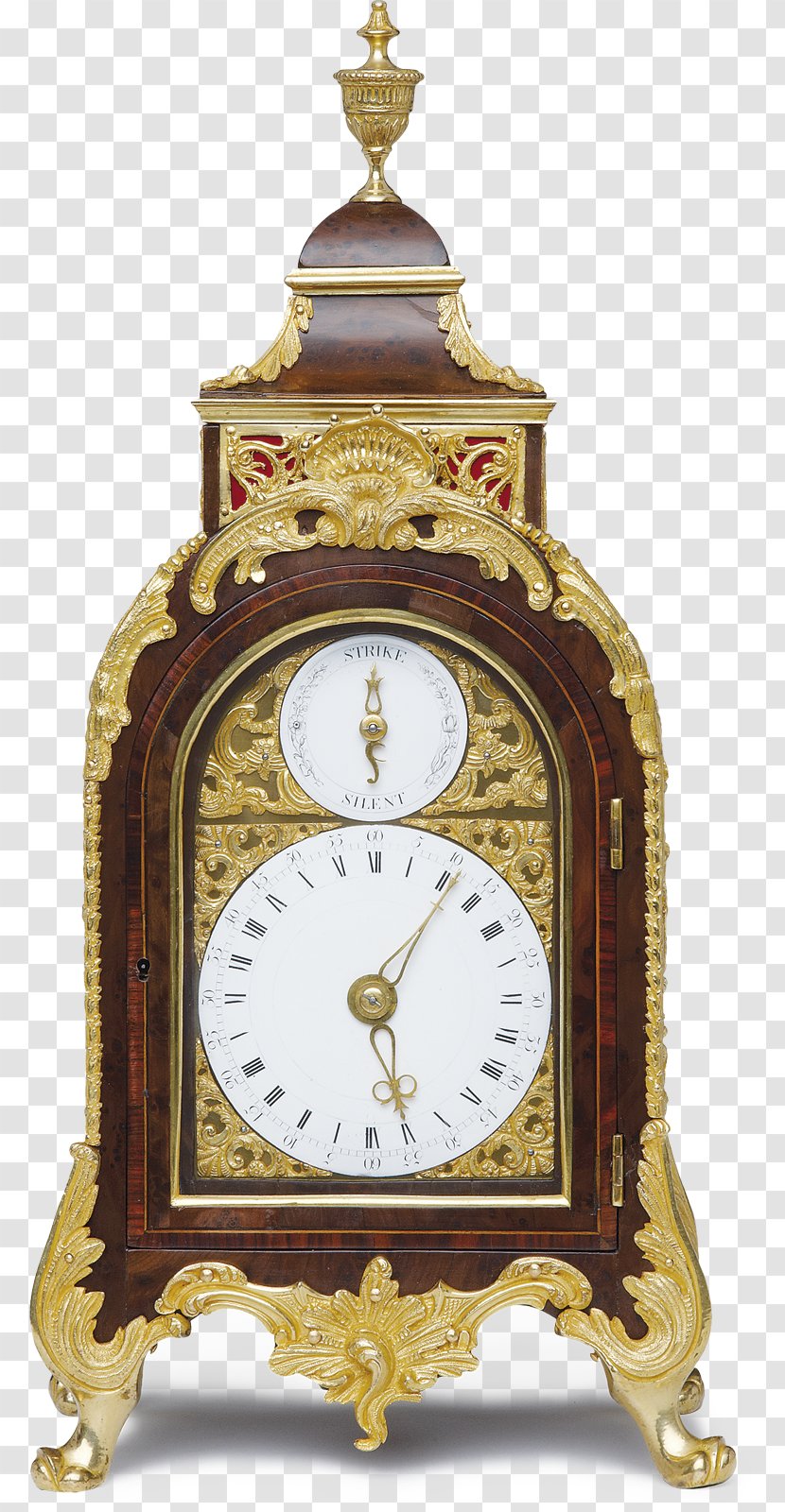 01504 Antique Clock - Brass - Vintage Transparent PNG