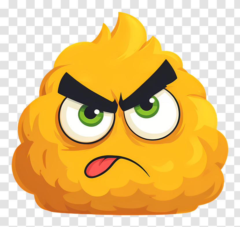 Angry Emoji - Angry Yellow Blob Cartoon Transparent PNG