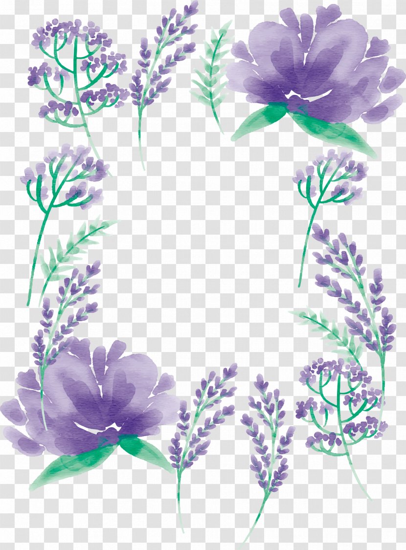 Watercolor Painting Floral Design Mulberry - Flower - Purple Water Color Plants Transparent PNG