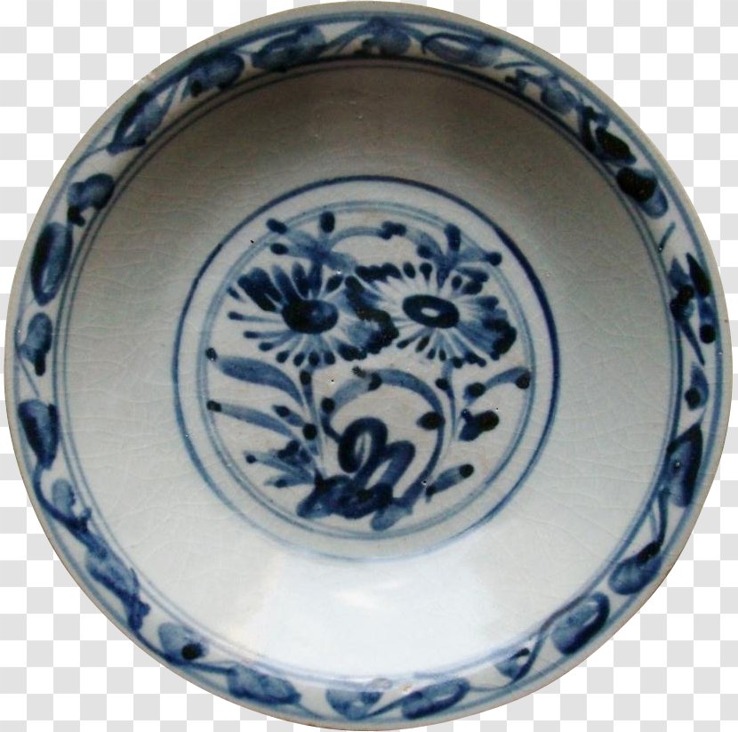 Plate Ceramic Blue And White Pottery Platter Transparent PNG