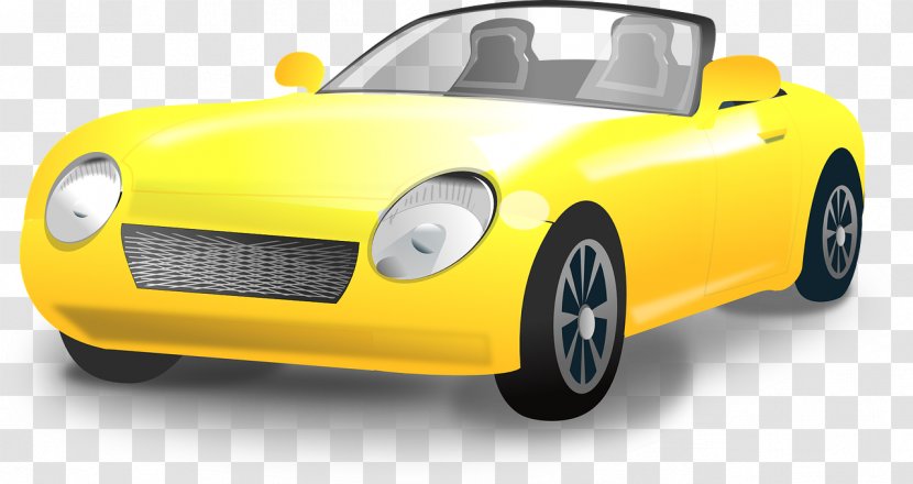 Sports Car Convertible Clip Art - Yellow Transparent PNG