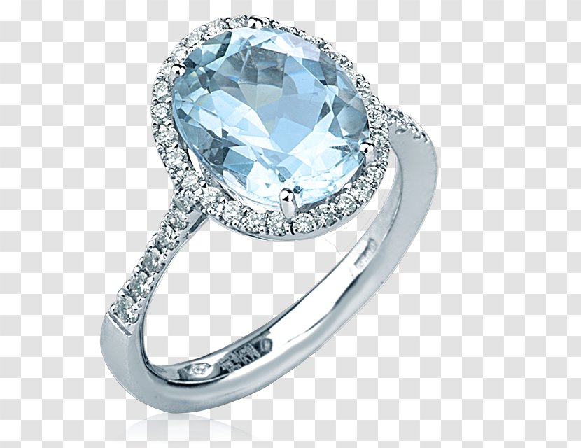 Sapphire Wedding Ring Jewellery Diamond - Aquamarine Transparent PNG