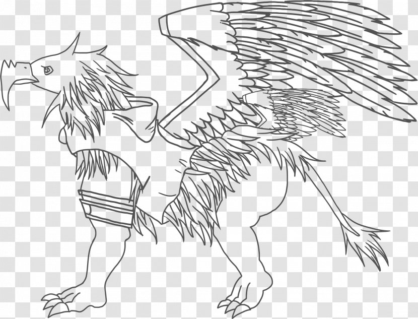 Line Art Griffin - Tail Transparent PNG