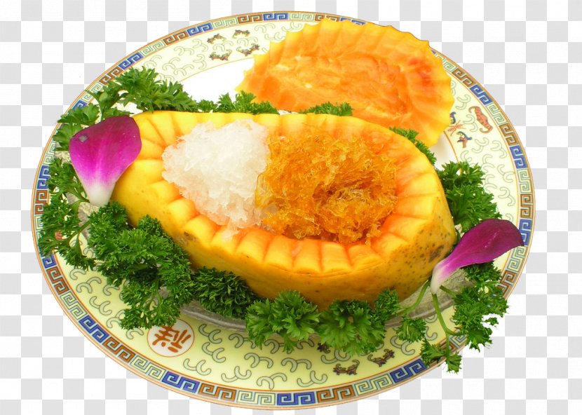 Shark Fin Soup Vegetarian Cuisine Seafood - Delicious Papaya Transparent PNG