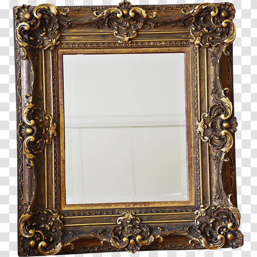 Picture Frames Mirror Brass Antique Rectangle Transparent PNG
