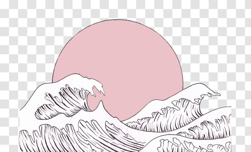 The Great Wave Off Kanagawa Drawing Wind Image - Heart Transparent PNG