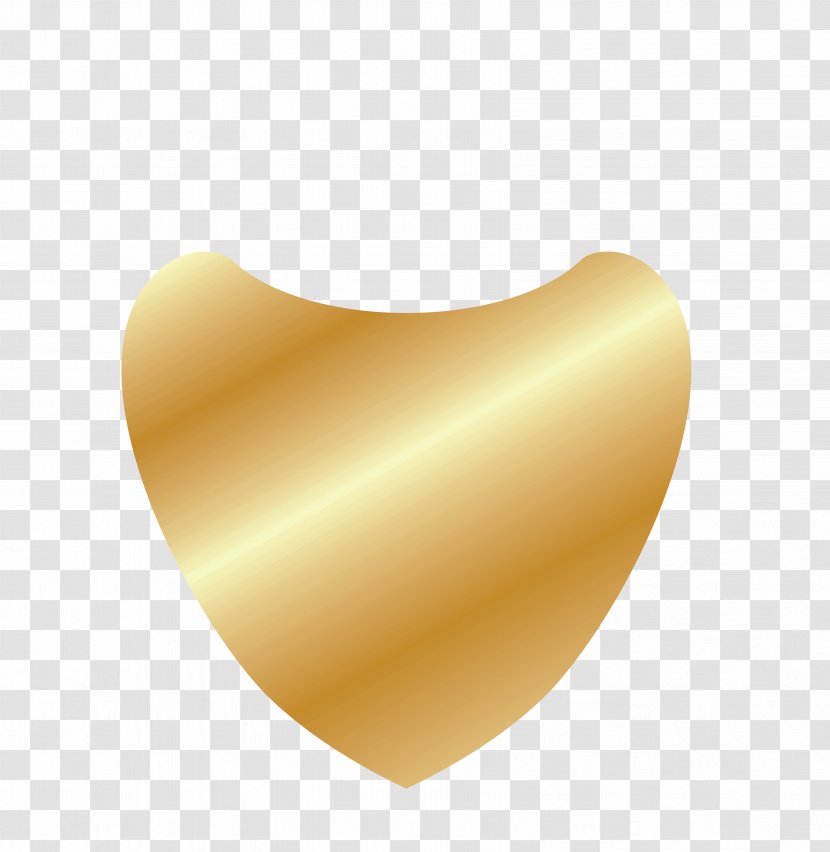 Icon - Shield - Golden Heart Transparent PNG
