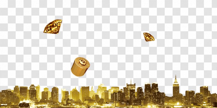 Download City Computer File - Yellow - Golden Transparent PNG