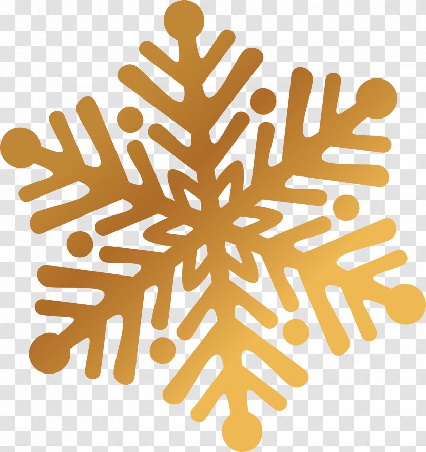 Snowflake Christmas Crystal Clip Art - Snow - Golden Snowflakes Transparent PNG