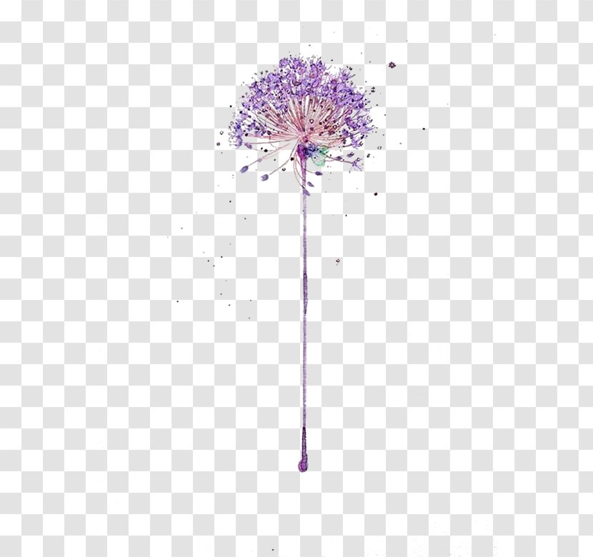 Petal Symmetry Purple Tree Pattern - Violet - Hand-painted Dandelion Transparent PNG
