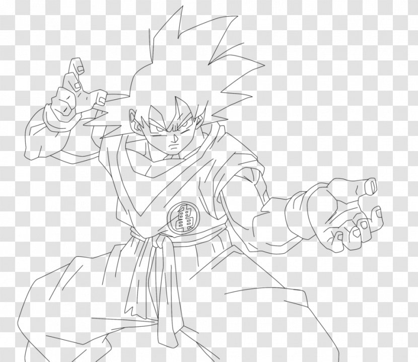 Goku Vegeta Line Art Dragon Ball Sketch - Frame Transparent PNG