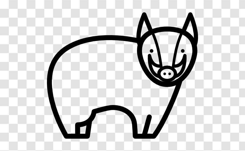 Domestic Pig Wildlife Clip Art - Monochrome - Hogs Transparent PNG