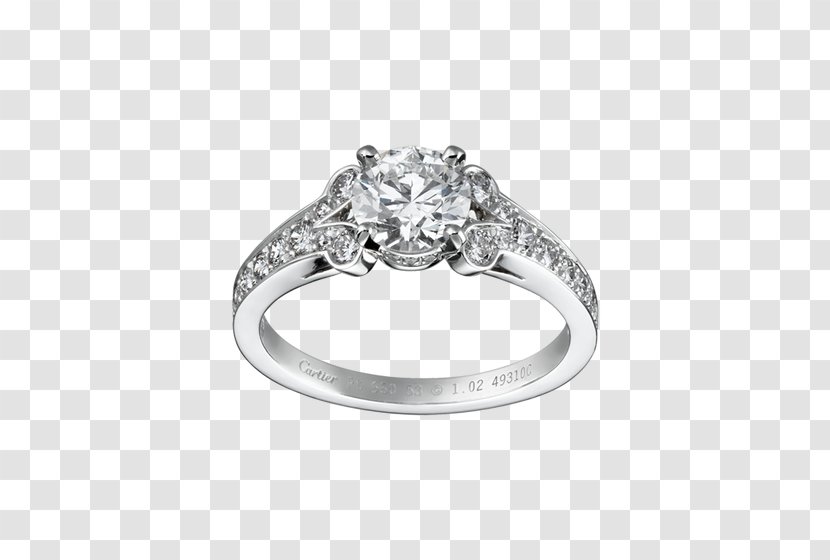 Cartier Engagement Ring Wedding Diamond - Emerald Transparent PNG