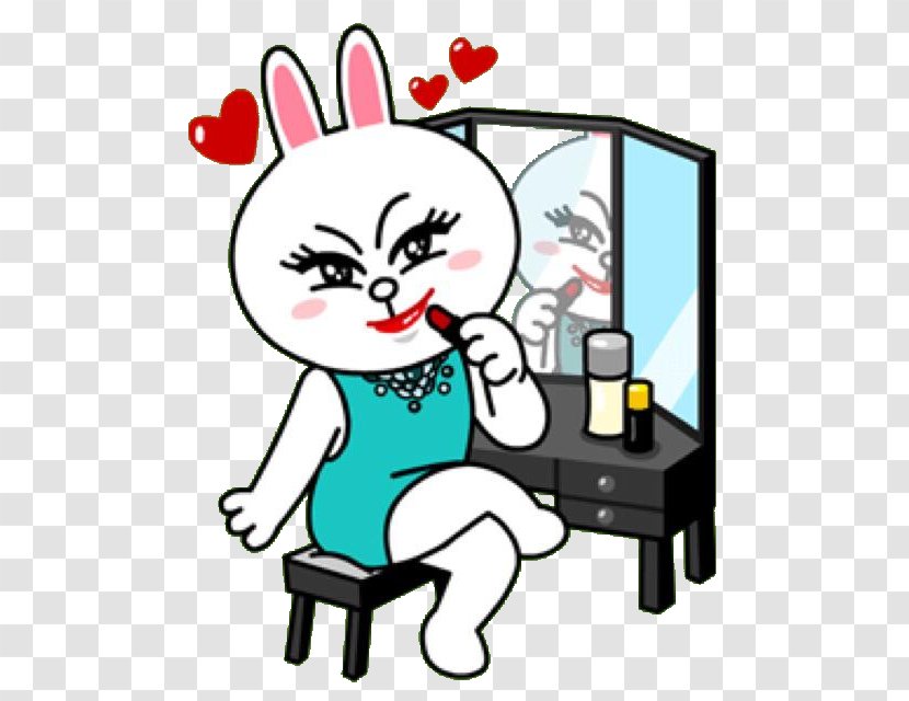 Line Friends Sticker Rabbit - Silhouette Transparent PNG