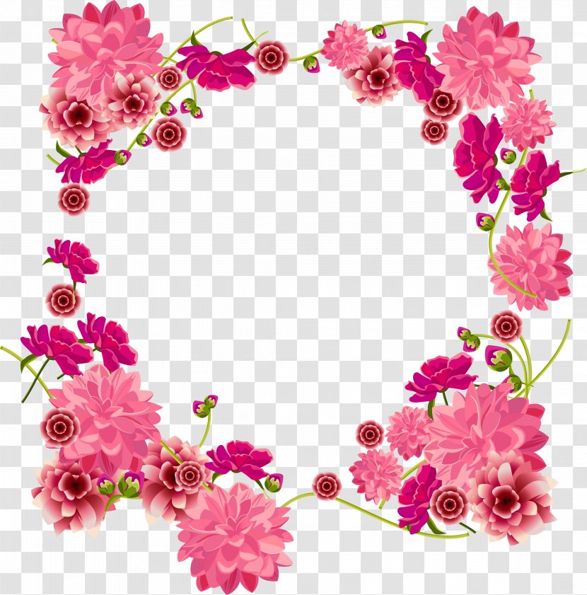 Wedding Invitation Paper Flower Greeting Card - Flowering Plant - Pink Flowers Vector Transparent PNG