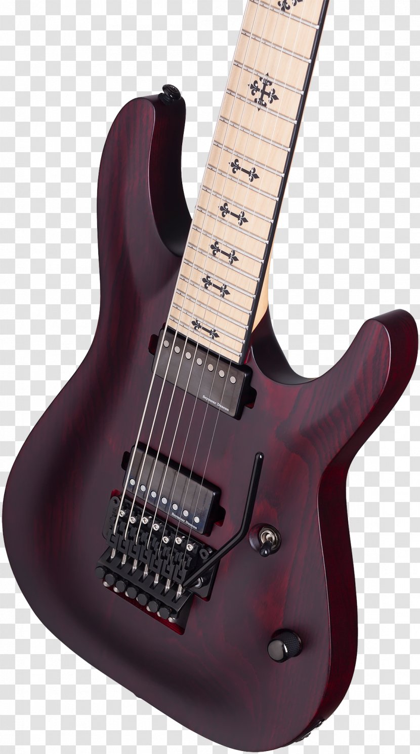 Seven-string Guitar Electric Fingerboard Schecter Research - Nut - Red Satin Transparent PNG