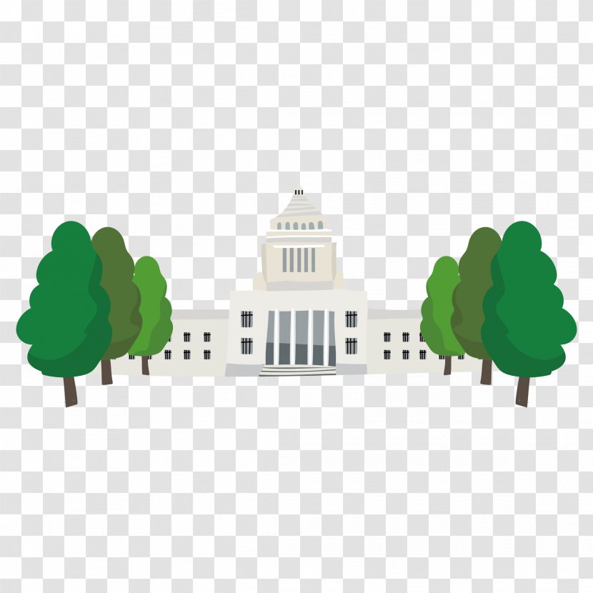 National Diet Building Illustration Design 一軒家 Transparent PNG