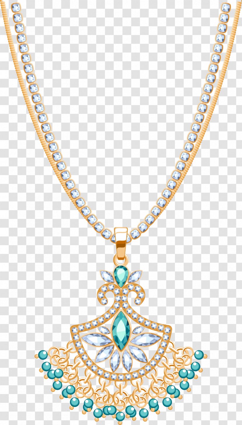 Turquoise Necklace Diamond Jewellery - Chain - Dazzling Jewelry Transparent PNG