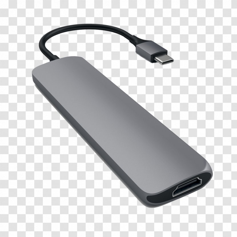 MacBook Satechi Type-C Multi-Port Adapter USB-C Ethernet Hub - Electronic Device - Macbook Transparent PNG