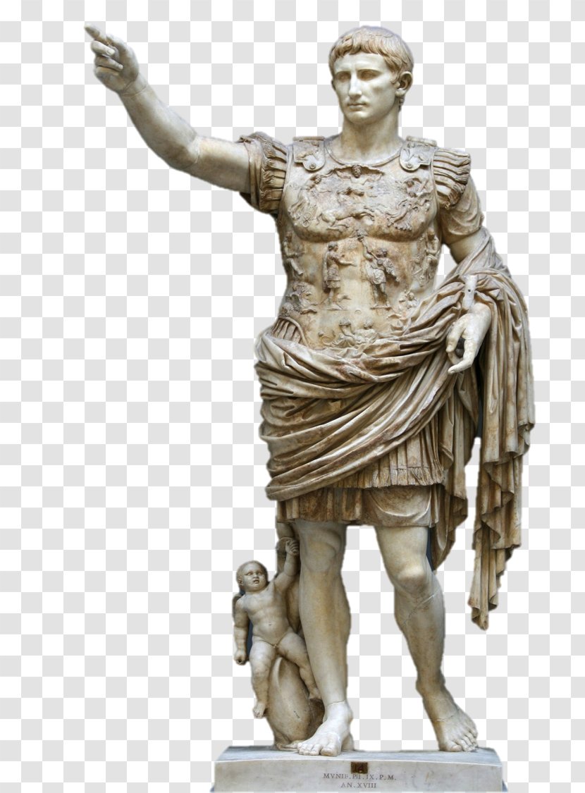 Augustus Of Prima Porta Roman Empire 63 BC Doryphoros - Cartoon - Silhouette Transparent PNG