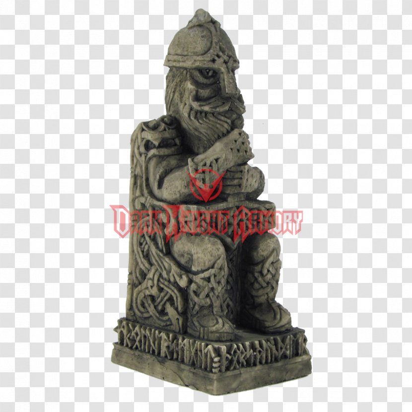 Statue Figurine Odin Thor Mjölnir - Viking Art - Top View Transparent PNG