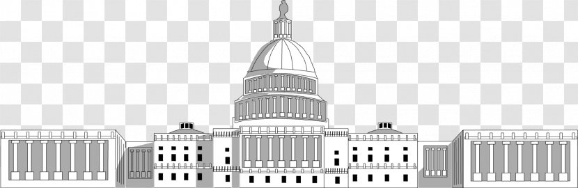 Facade Architecture United States Capitol Building Landmark Theatres - Black And White Transparent PNG