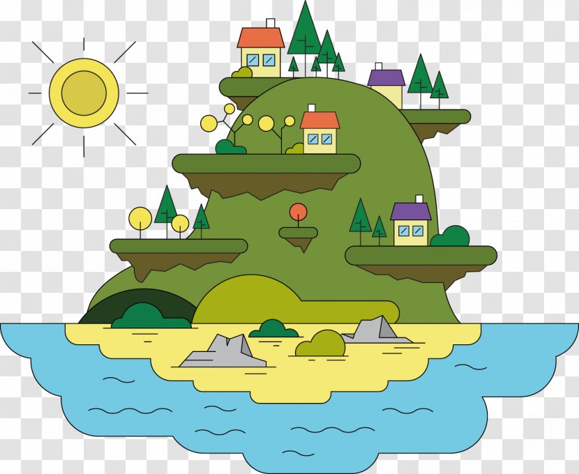 Illustration - Pixel - Cute Island Style Vector Transparent PNG