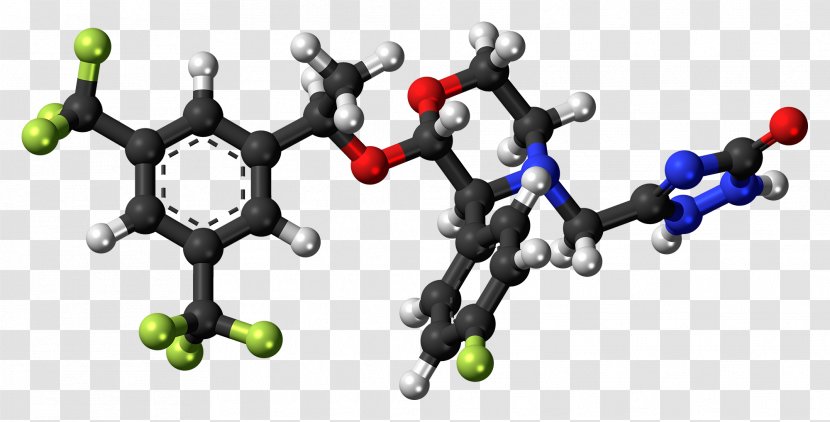 Aprepitant Ball-and-stick Model Antiemetic Chemical Compound Substance - Clinical Trial - Morpholino Transparent PNG