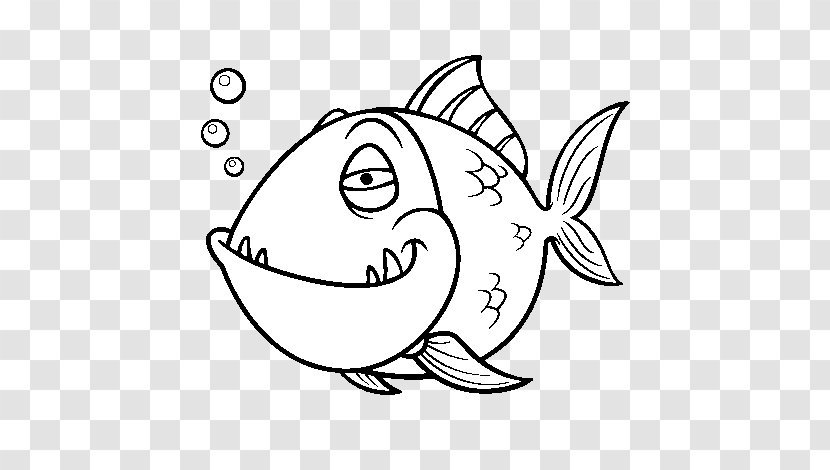 Coloring Book Red-bellied Piranha Drawing - Ii The Spawning - Fish Transparent PNG
