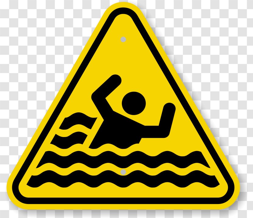 Warning Sign Drowning Symbol Clip Art - Caution Triangle Transparent PNG