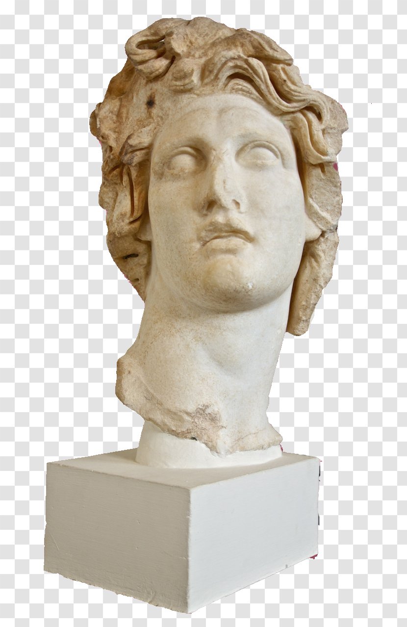 Vaporwave Statue Bust Marble Sculpture David - Watercolor - Greek Column Transparent PNG